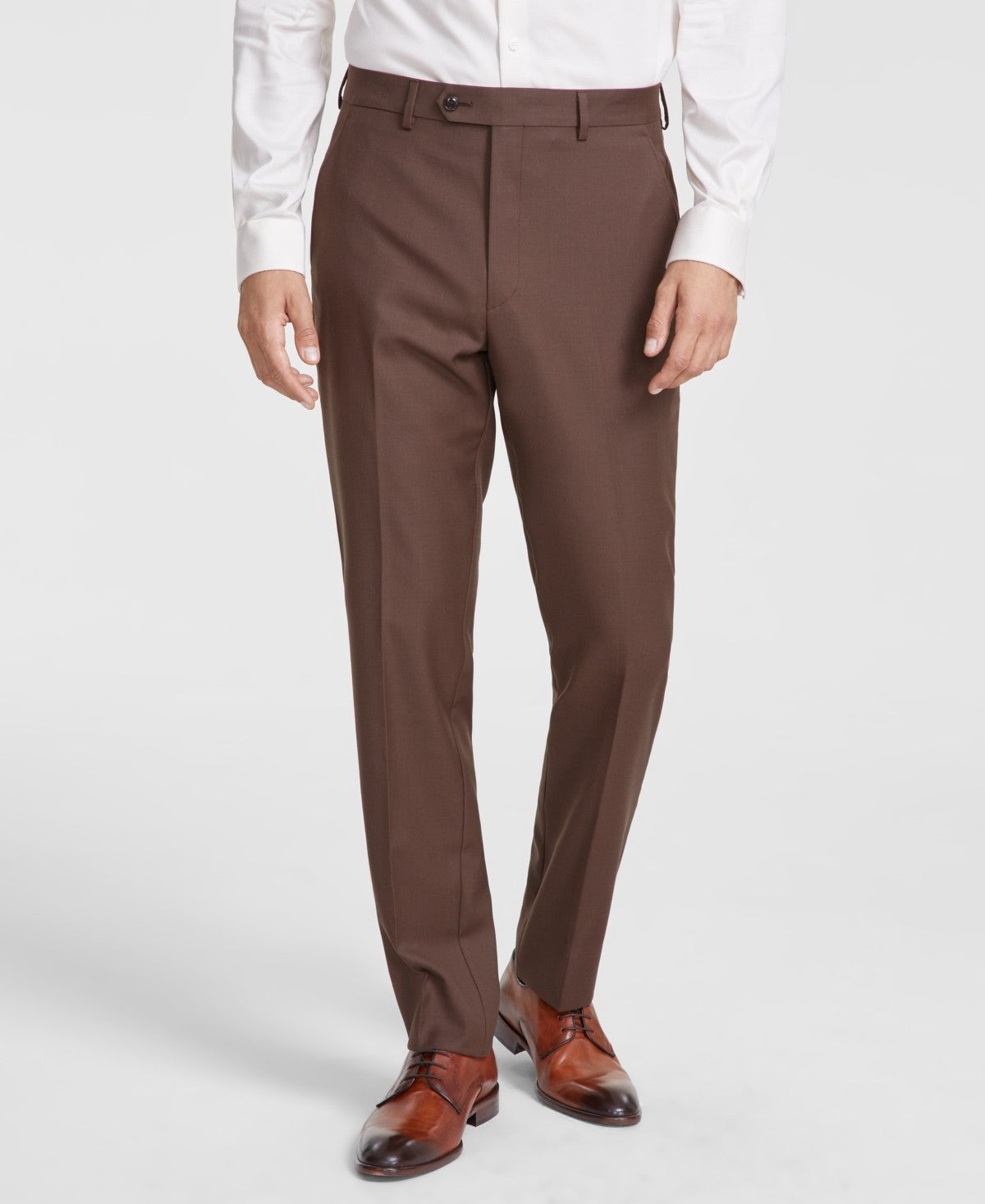 Michael Kors Mens Classic fit Dress Pants 44 / 32 Brown Solid Stretch