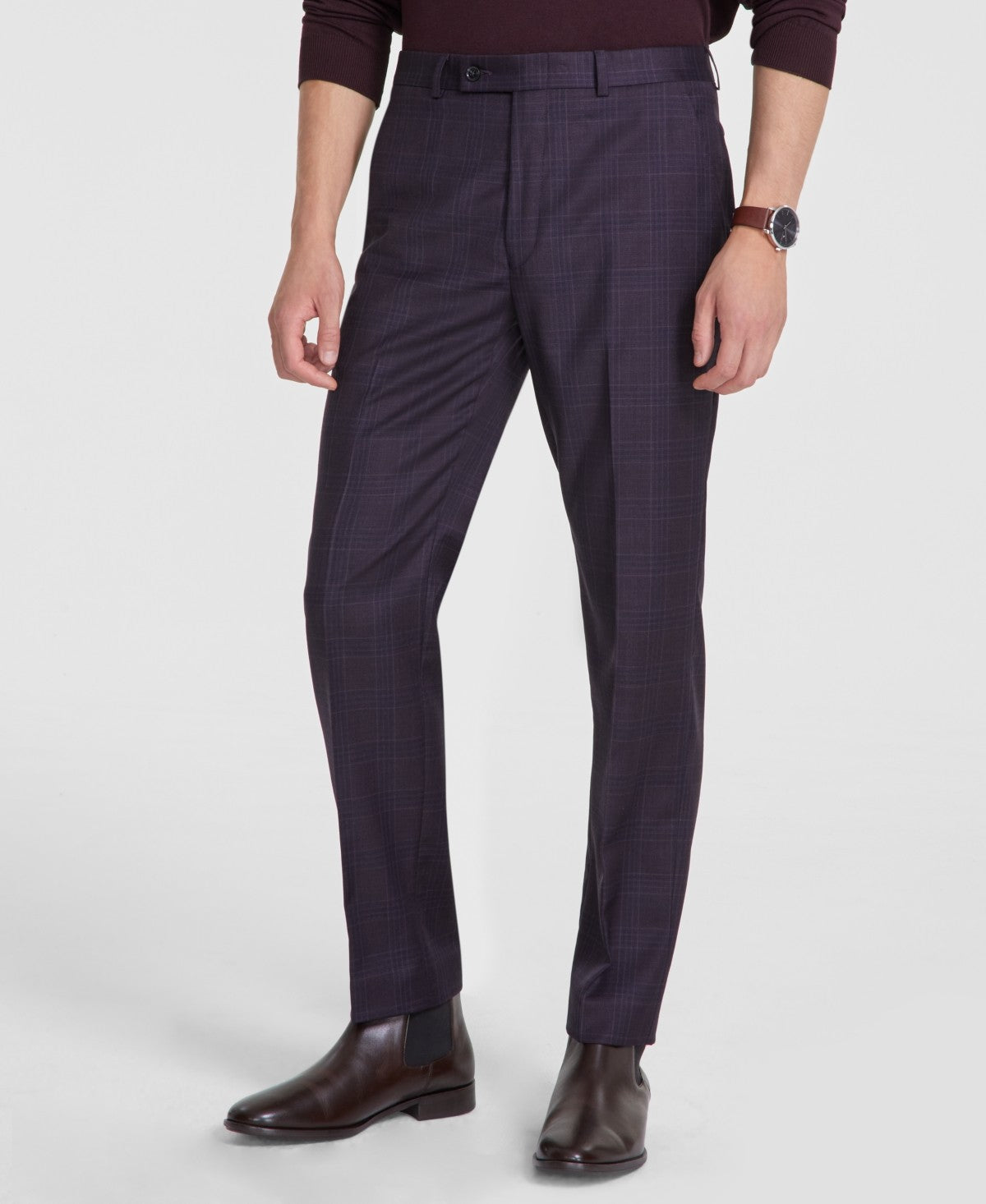 Calvin Klein Mens Slim fit Dress Pants 32 / 30 Burgundy Red Blue Plaid Bristol Apparel Co Calvin Klein Mens Slim fit Dress Pants 32 / 30 Burgundy Red Blue Plaid Bristol Apparel Co
