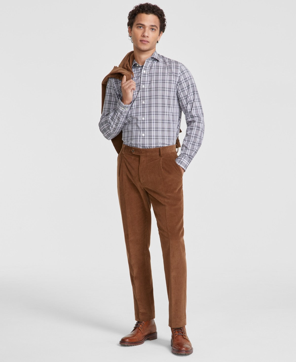 Tommy Hilfiger Mens Modern fit Pleated Dress Pants 32 / 30 Brown Solid –  Bristol Apparel Co