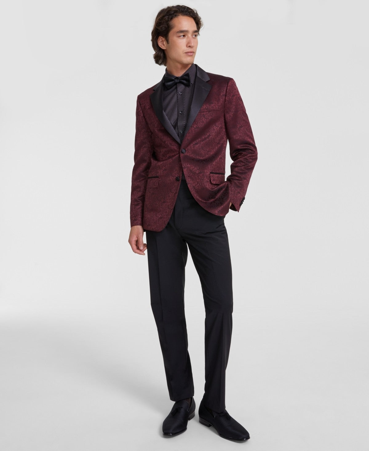 Vince Camuto Mens Slim fit Dinner Jacket Blazer 36 S Dark Red