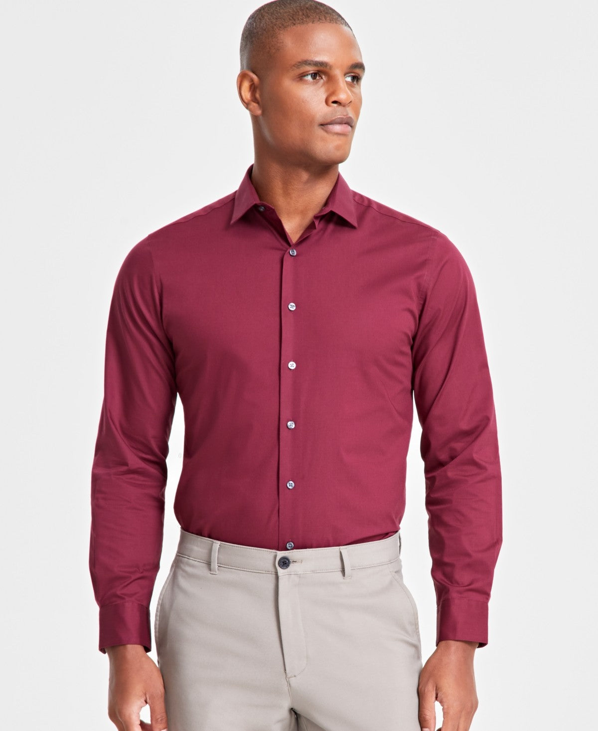 Alfani Mens Slim fit Dress Shirt Medium 15-15.5 Long Sleeve Red Solid Bristol Apparel Co Alfani Mens Slim fit Dress Shirt Medium 15-15.5 Long Sleeve Red Solid Bristol Apparel Co