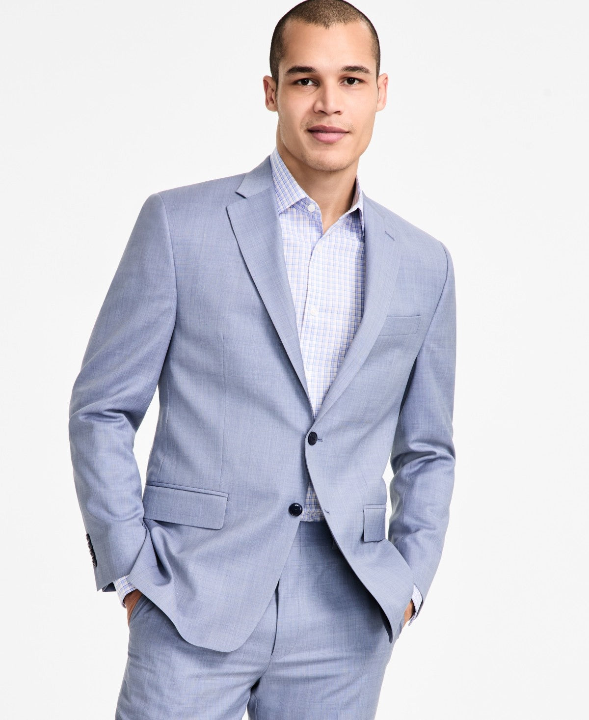 Michael Kors Mens Classic fit Suit Jacket Blazer 44 L Powder Blue