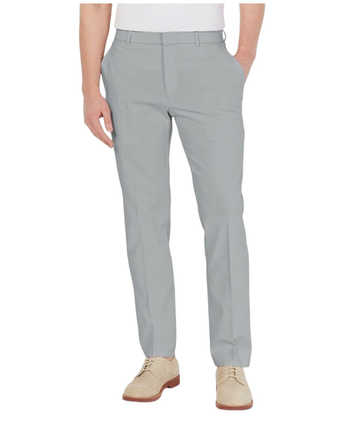 Tommy Hilfiger Mens Modern fit Dress Pants 34 / 32 Light Grey Solid Stretch