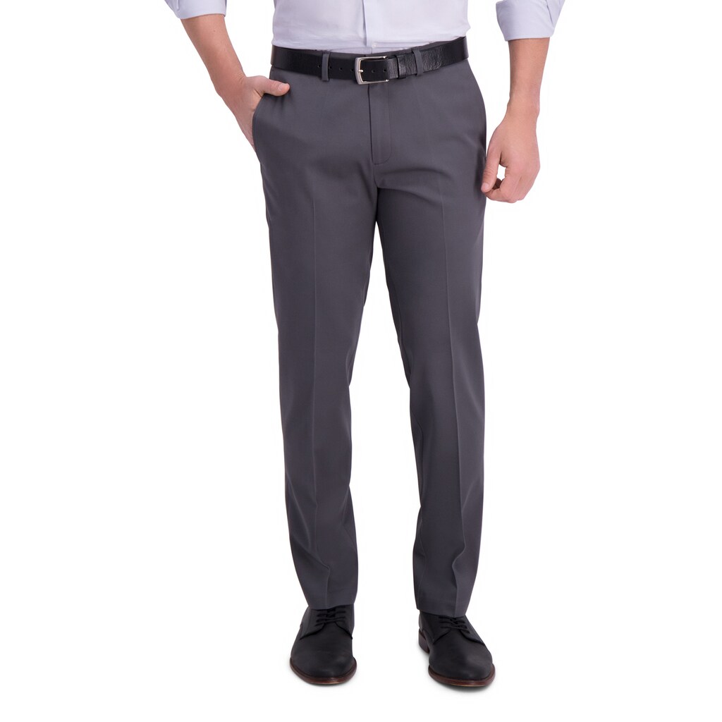 Haggar Mens Straight fit Dress Pants 40 / 32 Charcoal Grey Solid Stret