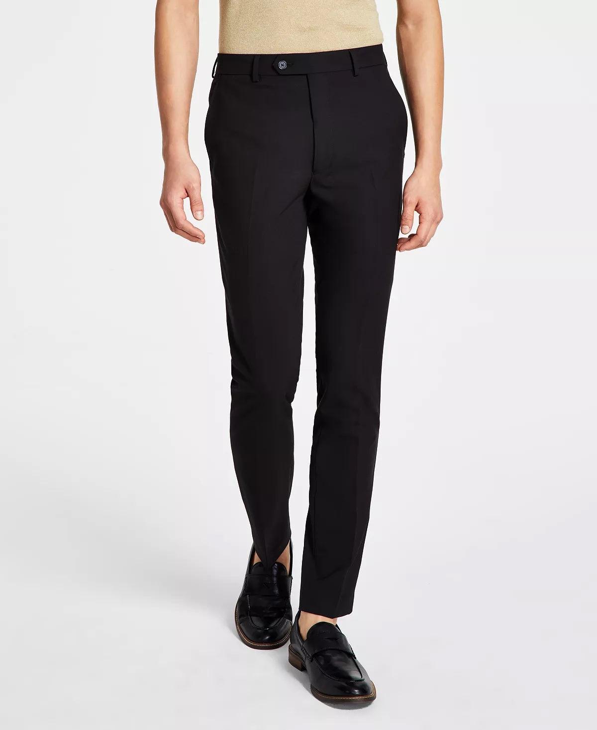 Calvin Klein Mens Skinny fit Dress Pants 32 / 30 Black Solid Calvin Klein Mens Skinny fit Dress Pants 32 / 30 Black Solid