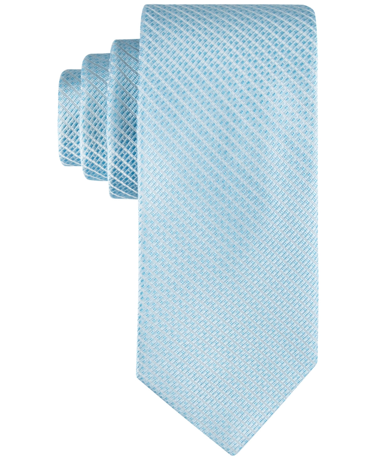 Calvin Klein Men's Texture Track Solid Tie Neon Aqua Blue Necktie