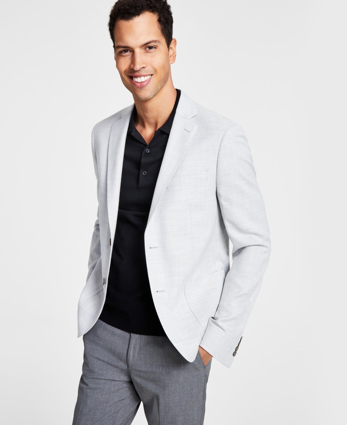 Calvin Klein Mens Slim fit Sport Coat Blazer 38 R Light Grey Solid –  Bristol Apparel Co