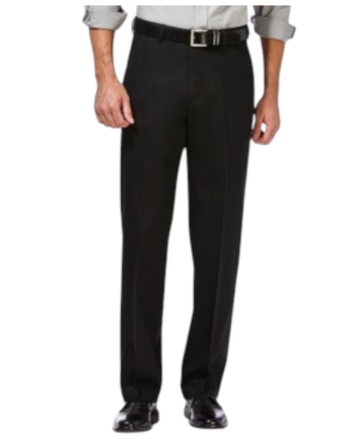 Haggar Mens Classic fit Dress Pants 40 / 32 Black Solid Stretch