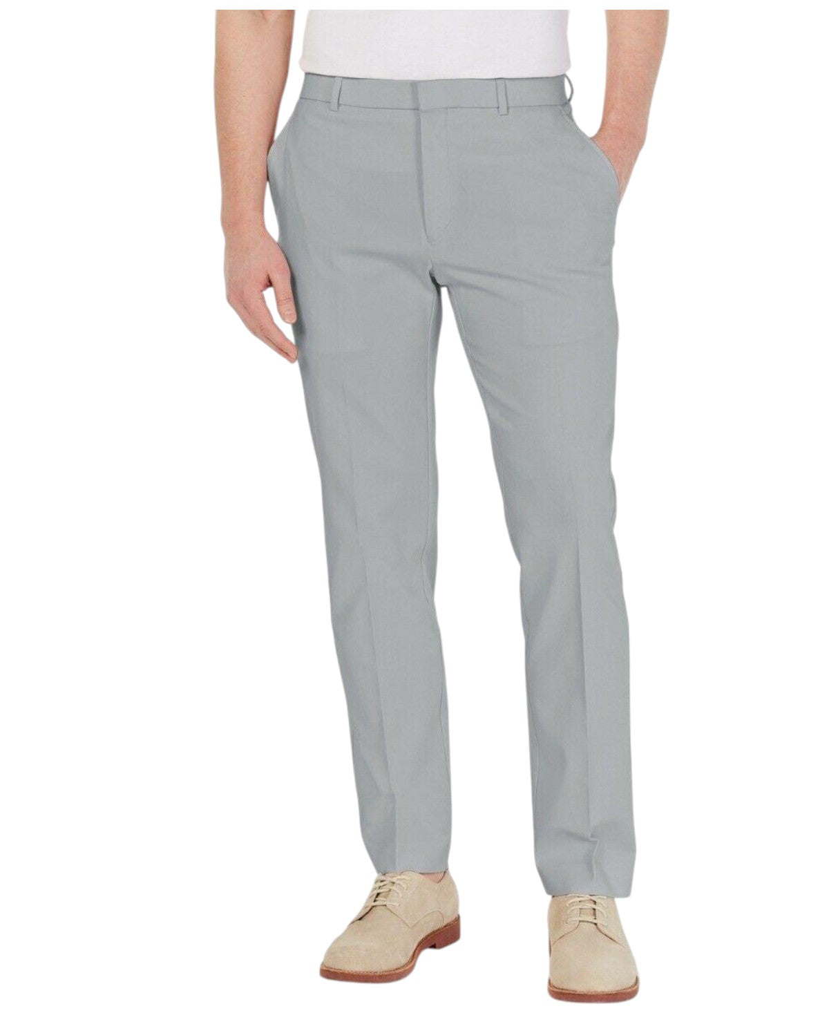 Tommy Hilfiger Mens Modern fit Dress Pants 33 / 30 Grey Solid Stretch