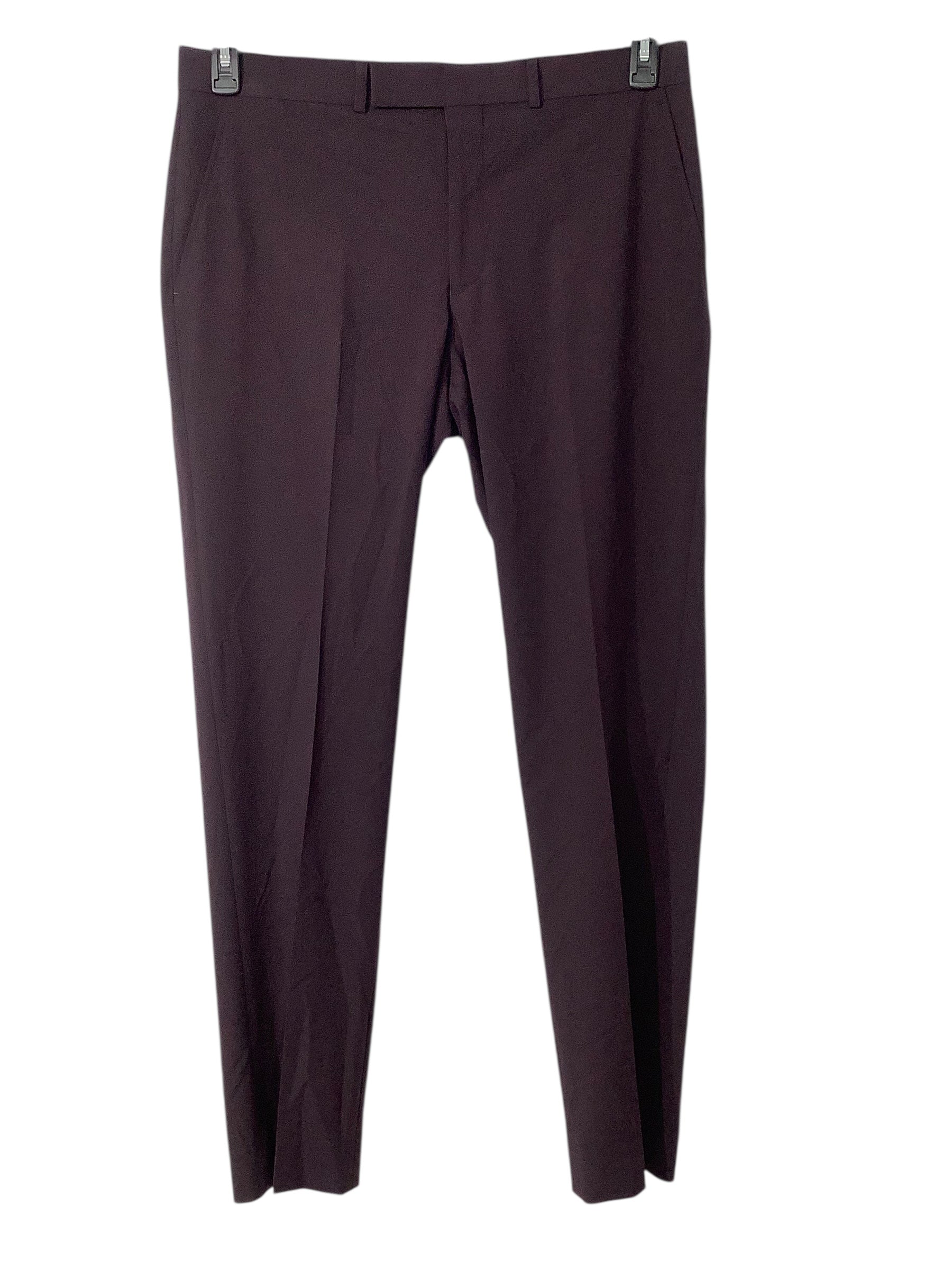 Kenneth Cole Reaction Mens Slim fit Suit Dress Pants 35 / 32 Wine Burg