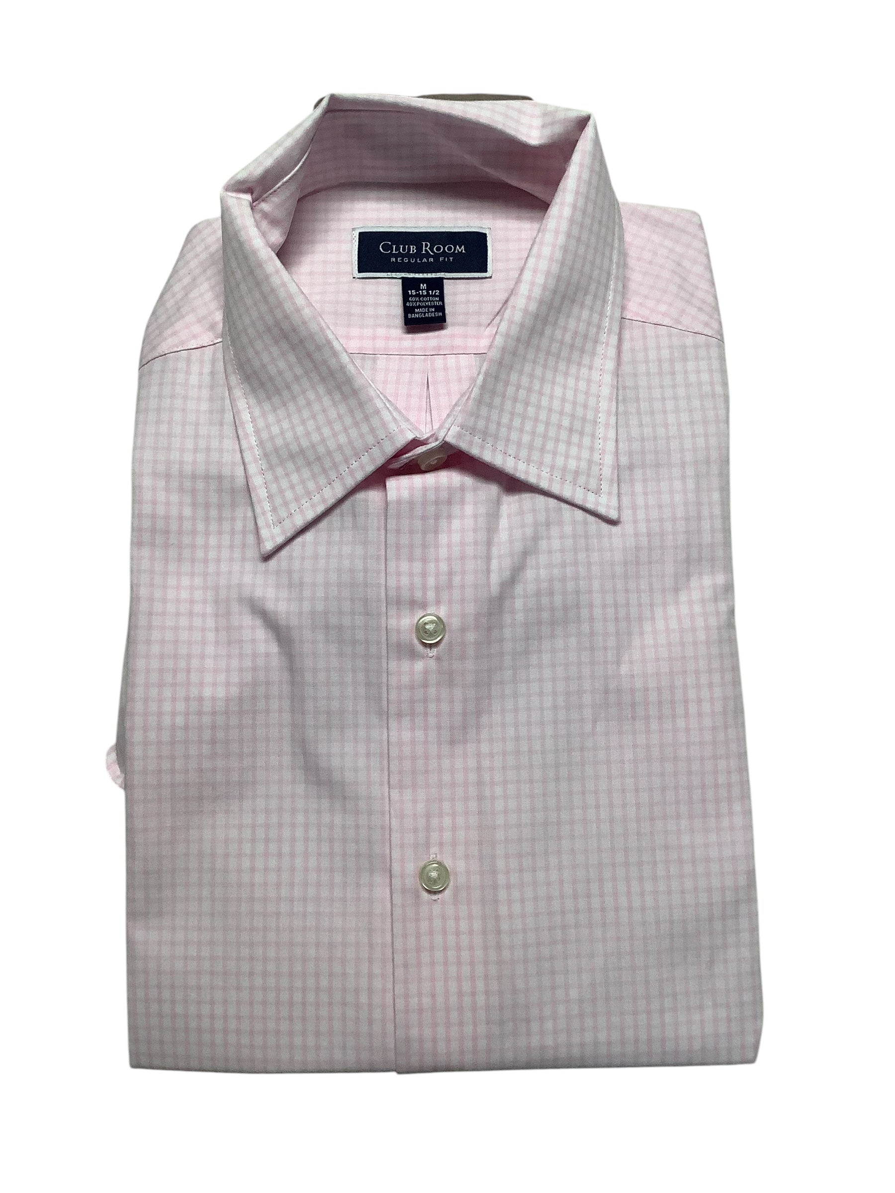 Club Room Mens Regular fit Dress Shirt XXL 18-18.5 Long Sleeve Pink Ch – Bristol Apparel Co