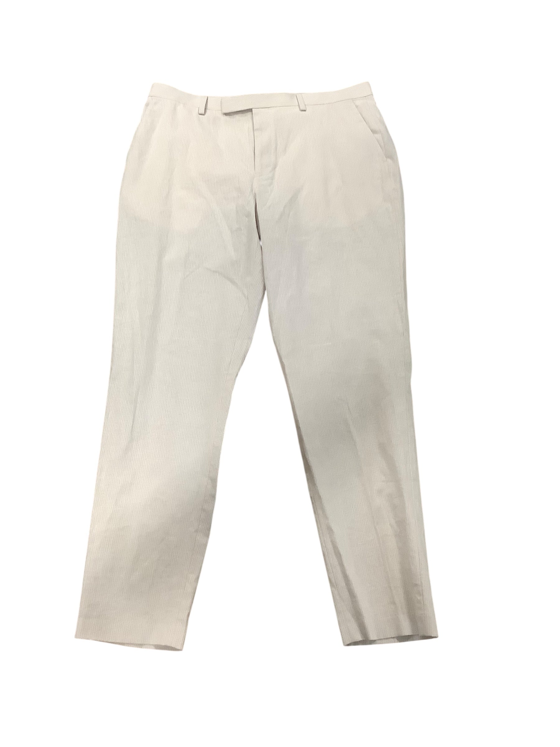 men beige dress pants Ted Baker Mens Slim fit Dress Pants 34 / 30 Beige Striped – Bristol Apparel  Co