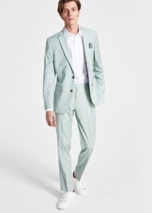 BAR III Mens Slim Fit Sharkskin Suit Jacket Green 38R Bristol Apparel Co BAR III Mens Slim Fit Sharkskin Suit Jacket Green 38R Bristol Apparel Co