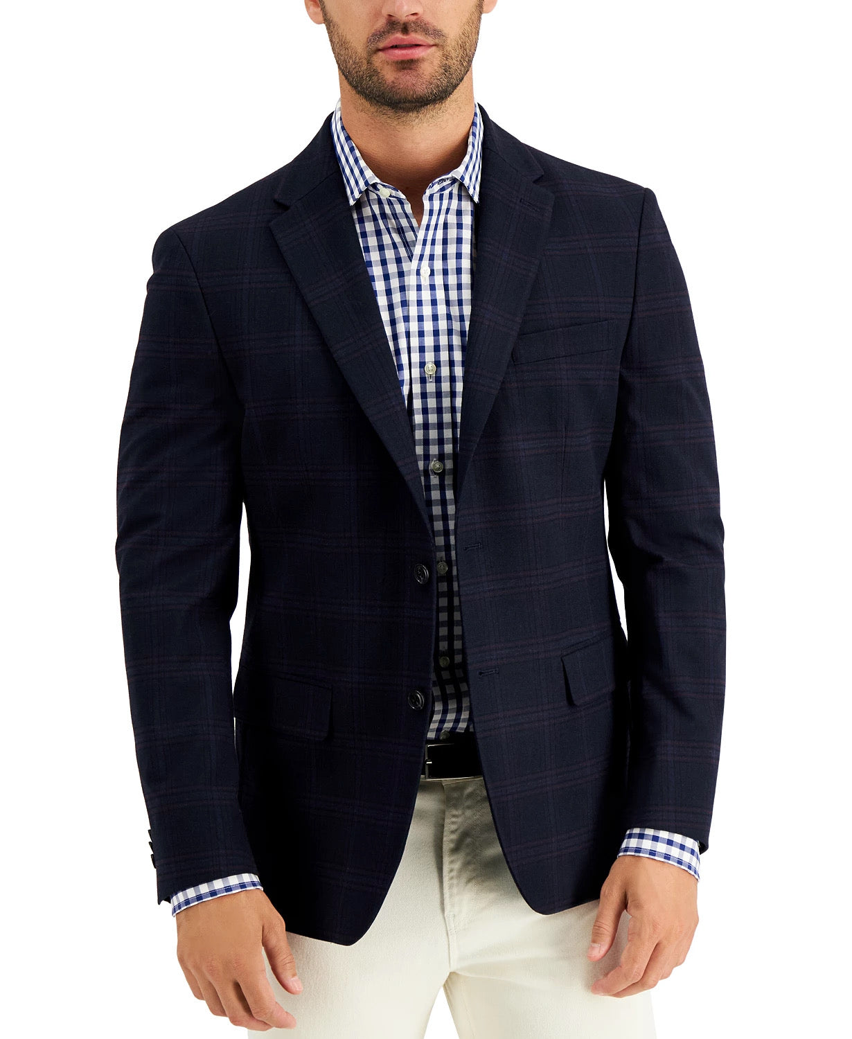 tommy hilfiger gingham blazer