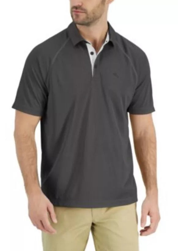 Tommy Bahama Men Paradise Isle IslandZone Moisture-Wicking Polo Shirt Small Grey