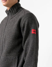 Hugo Boss Mens Full Zip Wool Suppon Sweater Large Grey