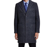 Brooks Brothers Mens Plaid Double-Face Wool Overcoat Coat 38R Dark Grey