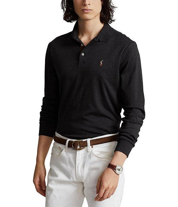 Polo Ralph Lauren Men's Classic Fit Long Sleeve Polo Shirt Black 2XL
