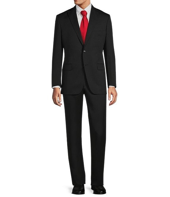 Hart Schaffner Marx Mens Classic fit 2 Piece Suit 46 R / 41 Waist Black Stretch