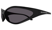 BALENCIAGA Men's Fashion Show 90s Oval 83mm Geometric Sunglasses In Shiny Black