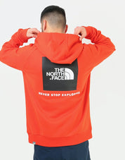 The North Face Raglan Red Box Pullover Hoodie Sweatshirt XXL Orange