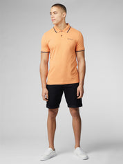 Ben Sherman Mens Regular fit Short Sleeve Polo Shirt Large Orange Solid
