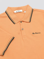 Ben Sherman Mens Regular fit Short Sleeve Polo Shirt Large Orange Solid