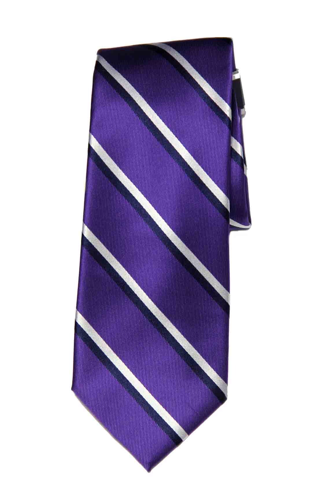 Club Room Mens Beacon Stripe Tie Purple Necktie