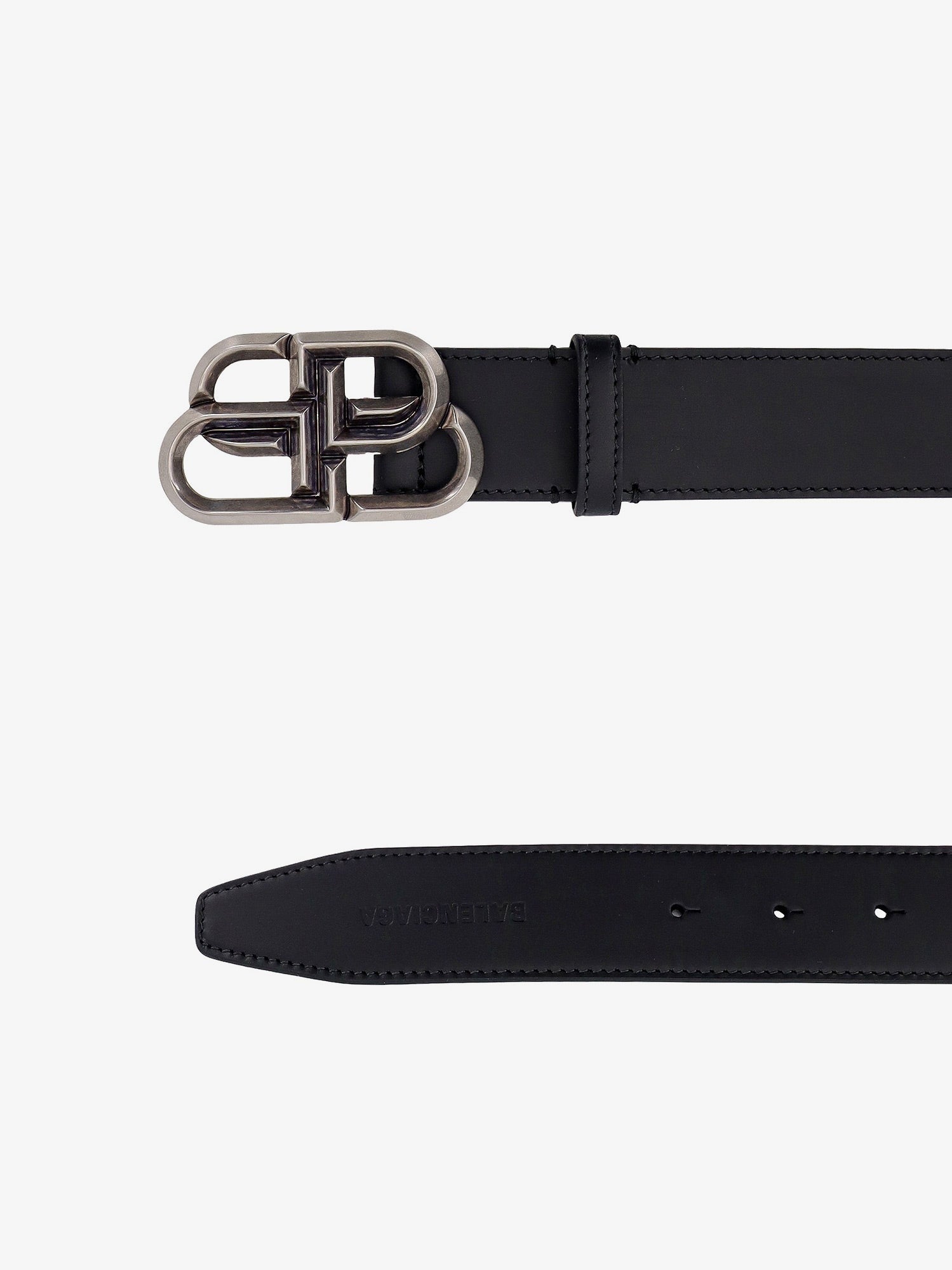 Balenciaga Mens Leather Black Logo Belt Size 100 CM / 38 - 40 W Made in Italy