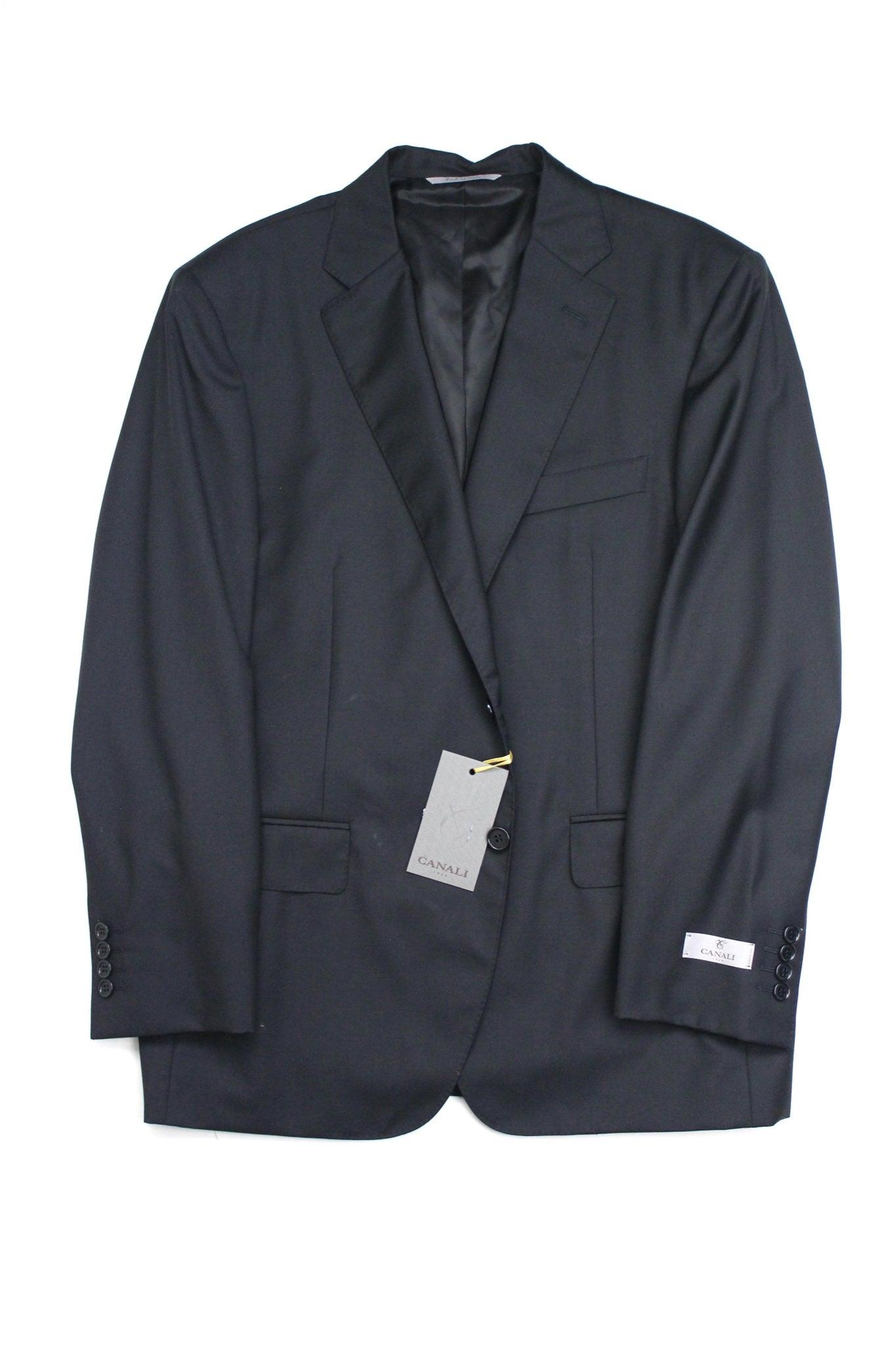 Canali Mens Siena Classic Fit Suit Jacket EU 52C / 42S Black Two Button