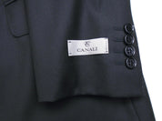 Canali Mens Siena Classic Fit Suit Jacket EU 52C / 42S Black Two Button