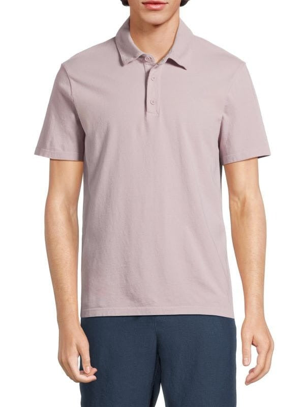 Vince Mens Cotton Knit Polo Shirt Size Small Pink Made in USA