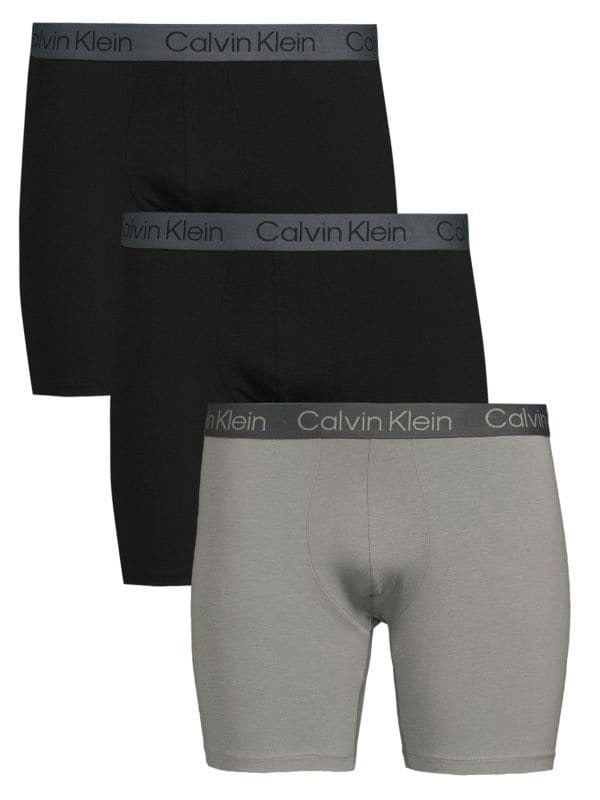 Calvin Klein 3-Pack Logo Boxer Briefs Small Grey Navy Black