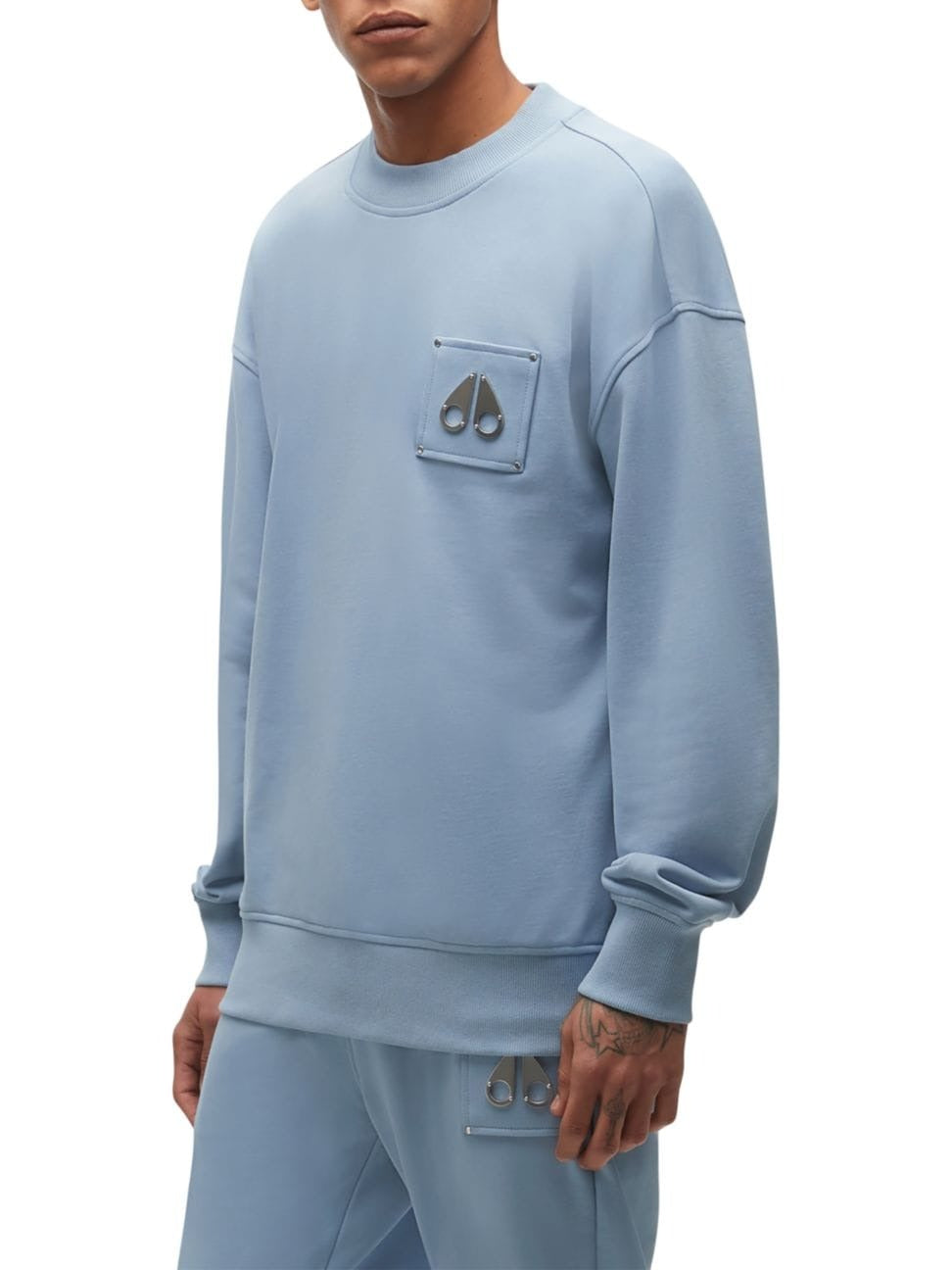 Moose Knuckles Mens Brooklyn Crew 2 Crewneck Sweatshirt Blue Medium