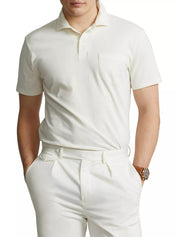 Polo Ralph Lauren Polo Mens Patch Pocket Jersey Polo Shirt Medium Cream White