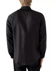 Eton Mens Slim Fit SILK Button Down Shirt Size 15 Black