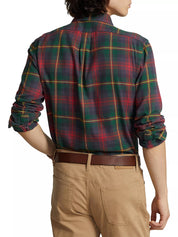 Polo Ralph Lauren Men's Classic Fit Plaid Oxford Shirt Red Green Small