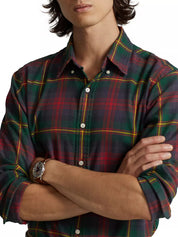 Polo Ralph Lauren Men's Classic Fit Plaid Oxford Shirt Red Green XXL 2XL
