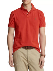 Polo Ralph Lauren Mens Classic Fit Mesh Short Sleeve Polo Shirt Orange Large