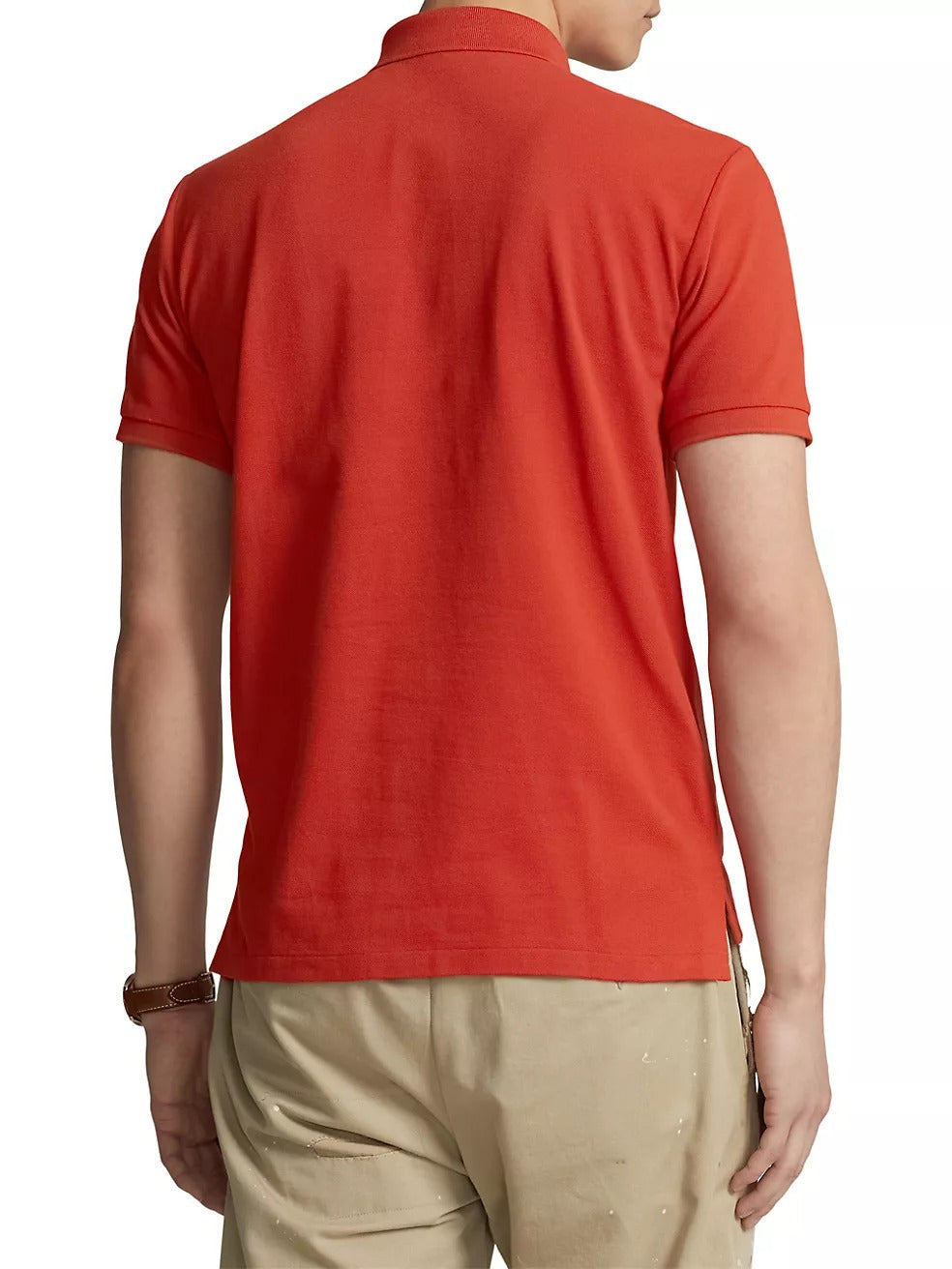 Polo Ralph Lauren Mens Classic Fit Mesh Short Sleeve Polo Shirt Orange Large