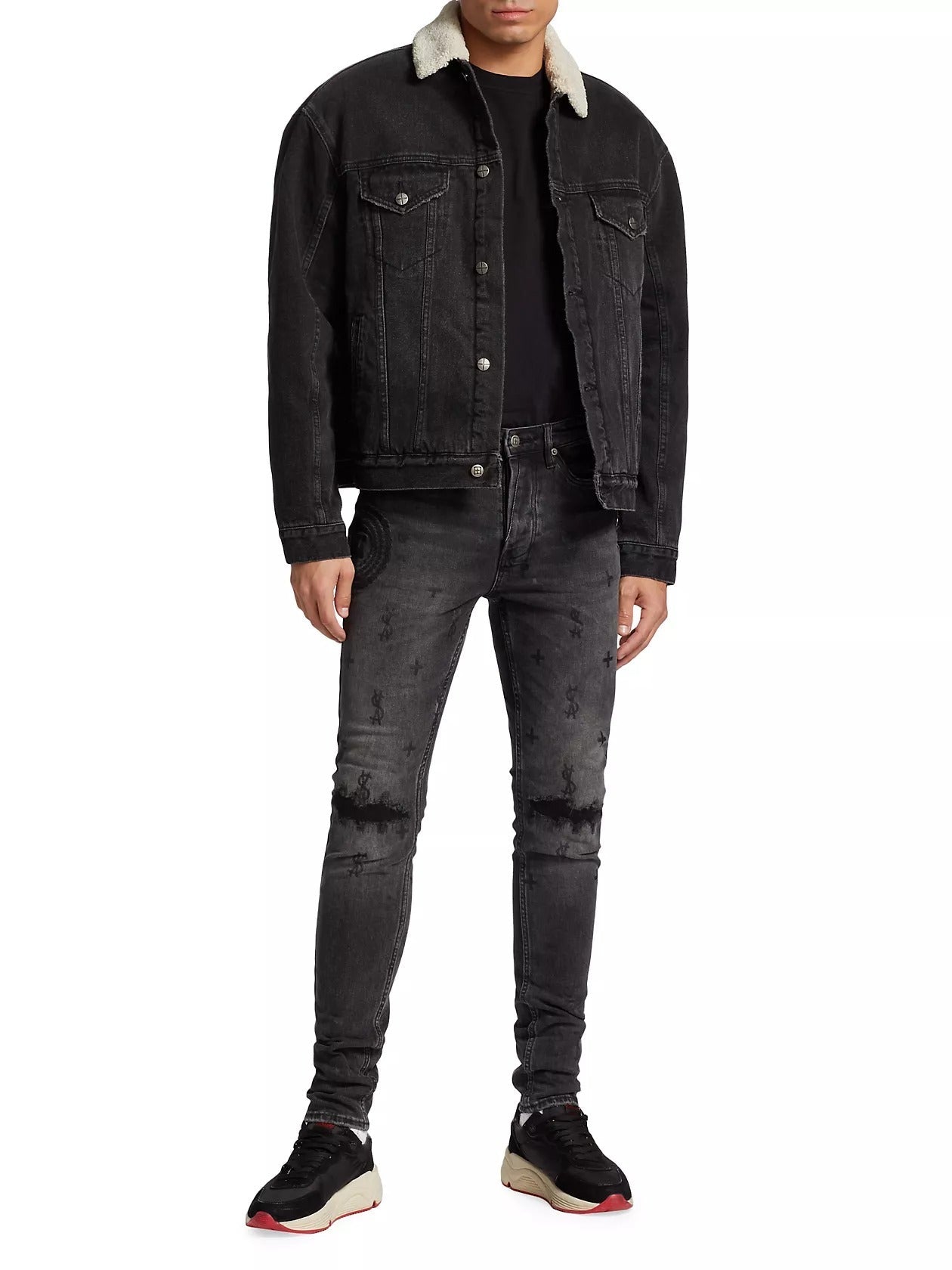 Ksubi Mens Casual Denim Jacket Coat Small Black