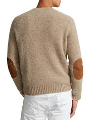 Polo Ralph Lauren  Wool & Alpaca-Blend Crewneck Sweater XXL Oak Brown Elbow Pad
