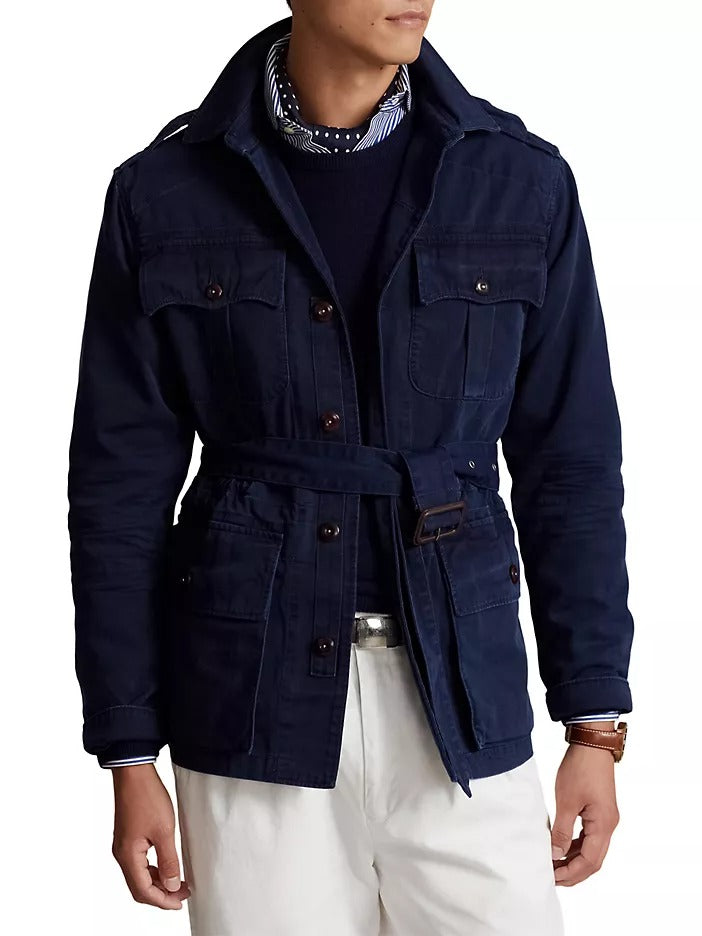 Polo Ralph Lauren  Highridge Safari Twill Cotton Bomber Jacket XXL Navy Blue