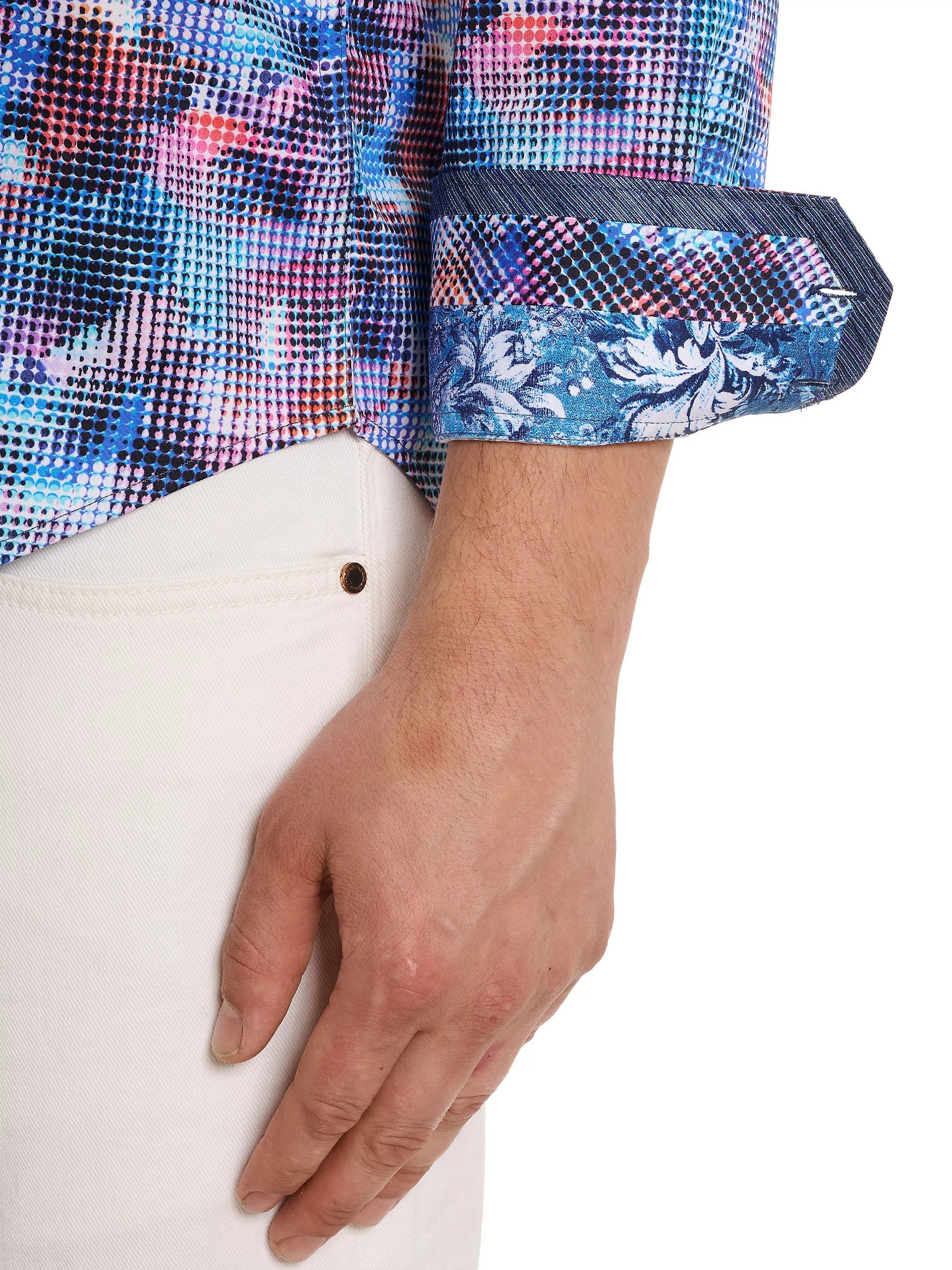Robert Graham Mens Outer Banks Woven Button Shirt XL Bright Colors