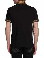 Versace Jeans Couture Mens Slim fit Short Sleeve Polo Shirt Small Black Solid