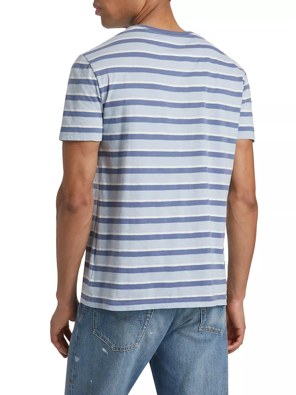 Polo Ralph Lauren Mens Striped Short Sleeve T Shirt Blue Large