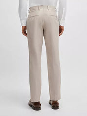 Hugo Boss Men's Genius Micro-Patterned Slim-Fit Dress Pants 36 x 32 Beige