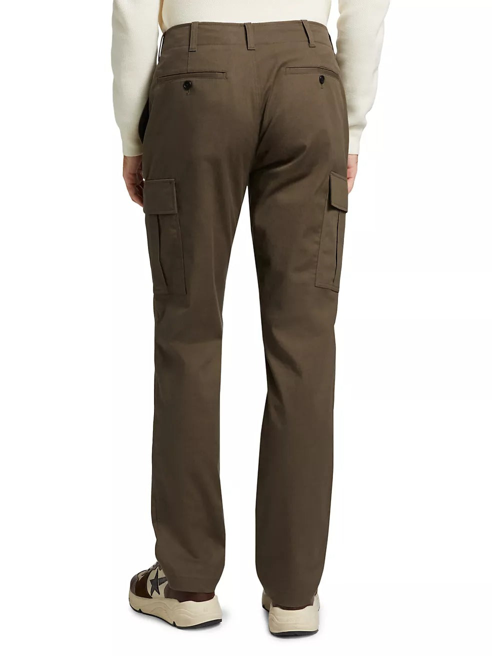 Theory Mens Stretch-Cotton Cargo Trousers Pants Size 36 x 32 Moss Green
