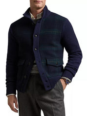 Polo Ralph Lauren Mens Regular Fit Tartan Cardigan Sweater Large Blue Green