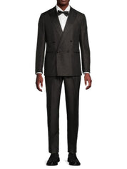 Karl Lagerfeld Mens Modern fit Double Breasted Tuxedo Suit 48 R / 42 W Black